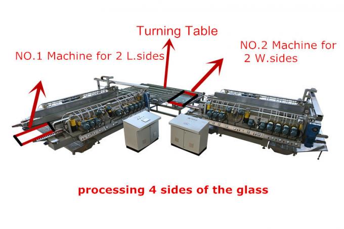 Architecture Glazed Window Glass Processing Equipment Four Sides Glass Grinding And Polishing Machine